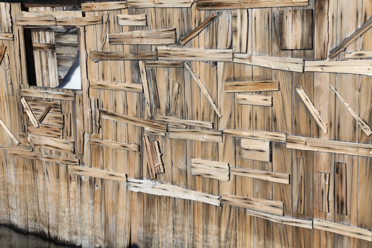 A close up of the West Wall of Mawsons hut.